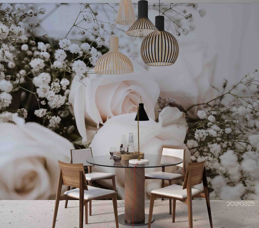 3D Rose Plant Close-up Wall Murals Wallpaper Murals Wall Sticker