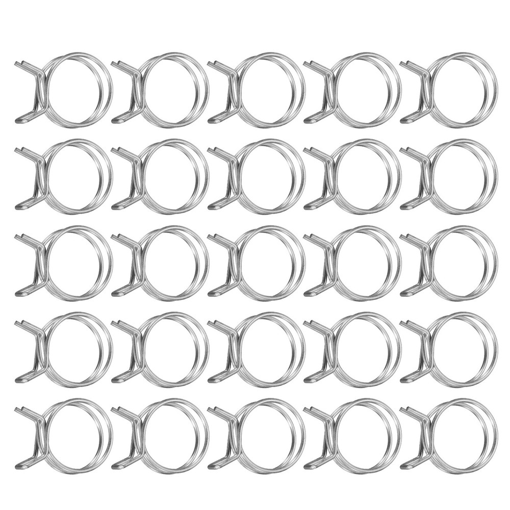 25Pcs 28mm/1.1inch Double Wire Spring Hose Clamp