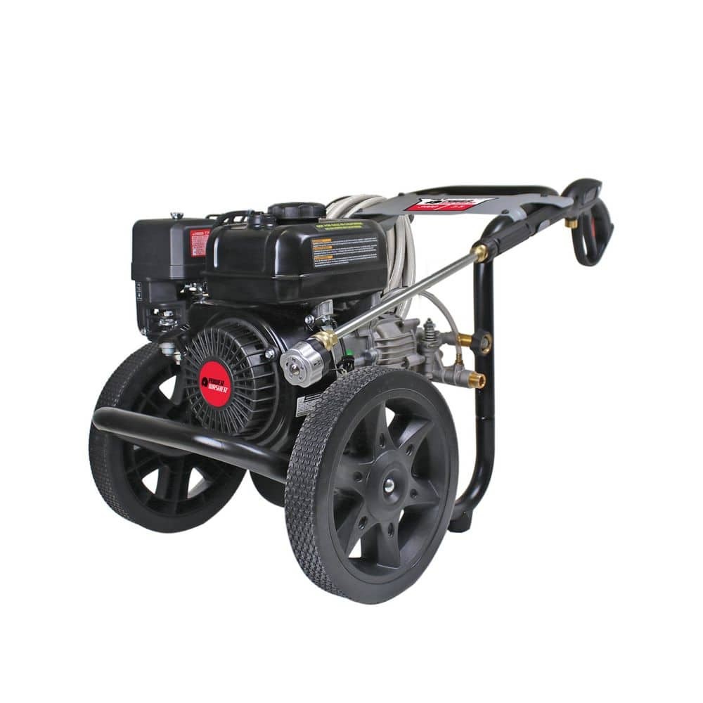 3400 PSI 2.5 GPM Cold Water Gas Pressure Washer w/195cc Engine and Soap Tank