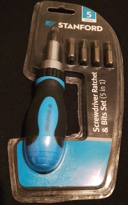 🪛SCREWDRIVER STANFORD, RATCHET (NEW).   5  In  1 Piece Handy Tool. Offers Acc.
