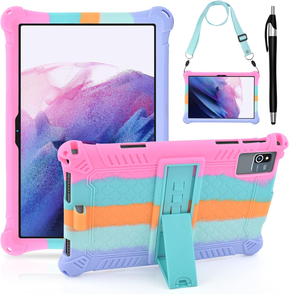 Slim Silicone Case for Okaysea 10.1 Inch Tablet with Stylus Holder & Adjustable Shoulder Strap