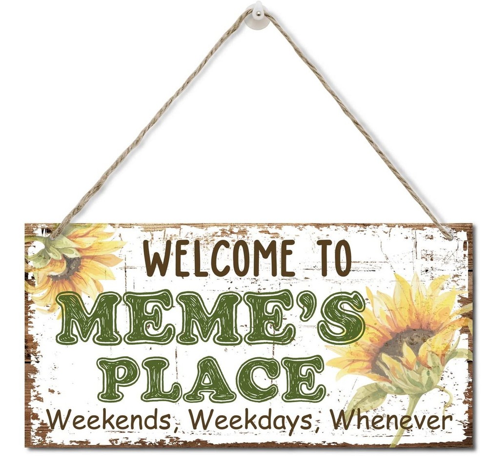 Vintage Welcome to Meme's Place Weekends, Weekdays, Whenever Decor Sign, Prin...