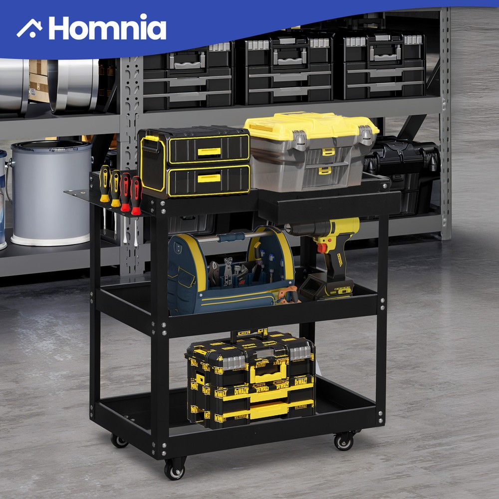 3Layer Heavy Duty Rolling Metal Cart Service Mechanic Tool Utility Board Storage