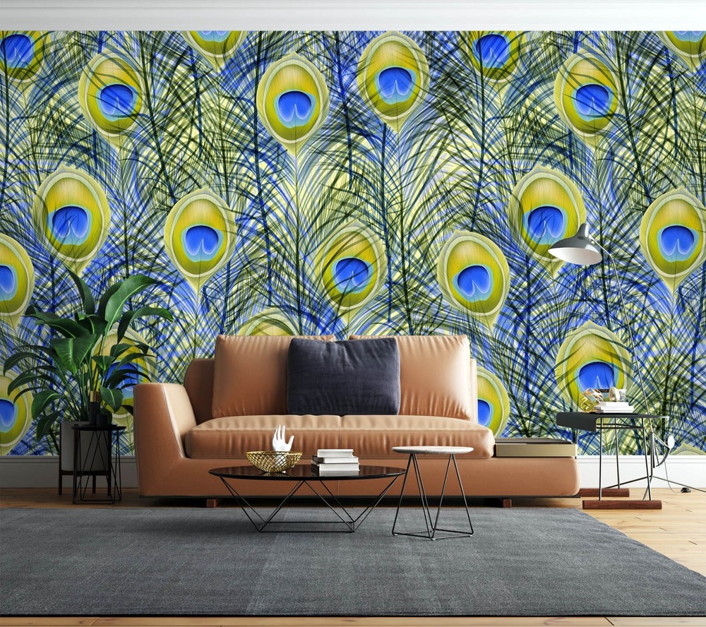 3D Yellow Feather ZHUA7423 Wallpaper Wall Murals Removable Self-adhesive Ann