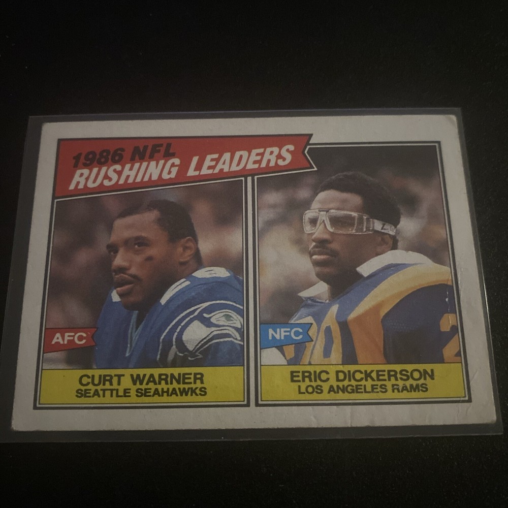 1987 Topps 1986 Rushing Leaders Curt Warner / Eric Dickerson #204 Seahawks Rams