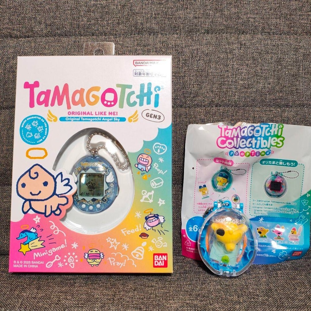 Original Tamagotchi Angel Sky Collectible Pochitchi with Case