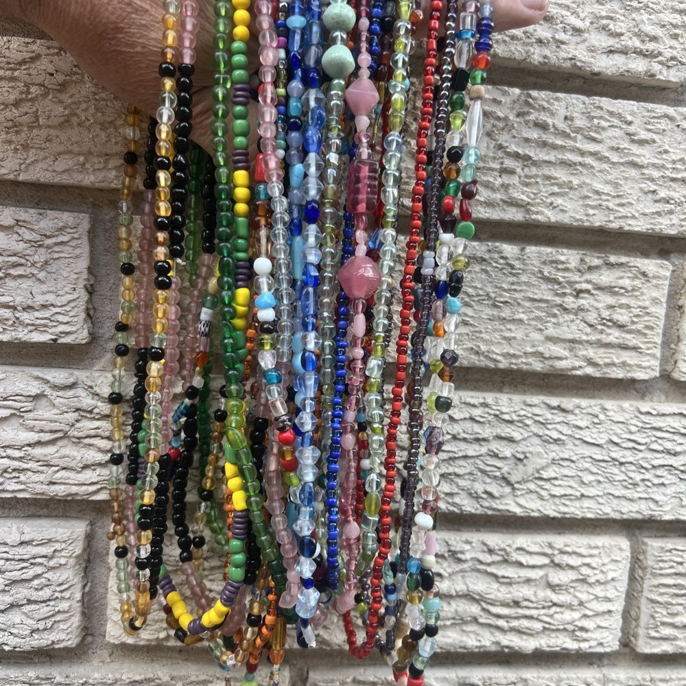 9 Vintage Czech Glass Mardi Gras Beads, New Orleans Rex