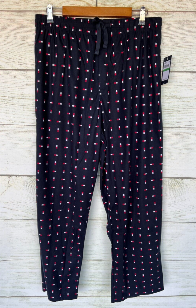 Tommy Hilfiger Mens XLarge Navy Fleece Lounge Pants for Sleep and Relaxation