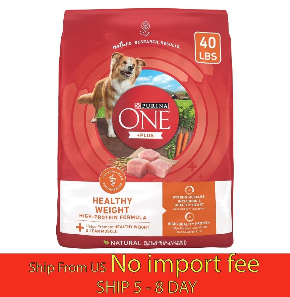 Purina One +Plus Dry Dog Food High Protein Healthy Weig...Turkey - 40 lb (a19.5)