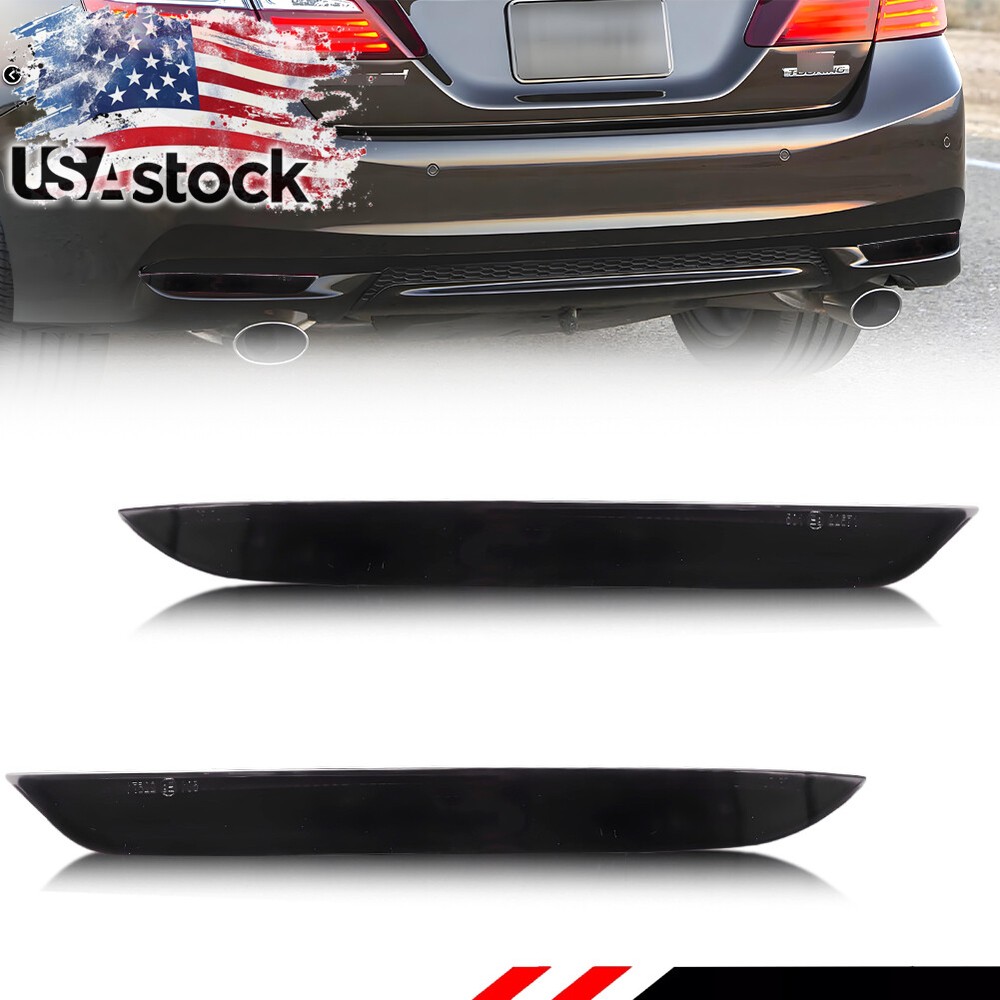 Smoked Lens Rear Bumper Tail Reflector Light Kit for 2016-2017 Honda Accord