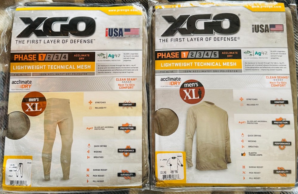 New Military XGO Phase 1 Acclimate Lightweight Tech Mesh Pant & Crew XL