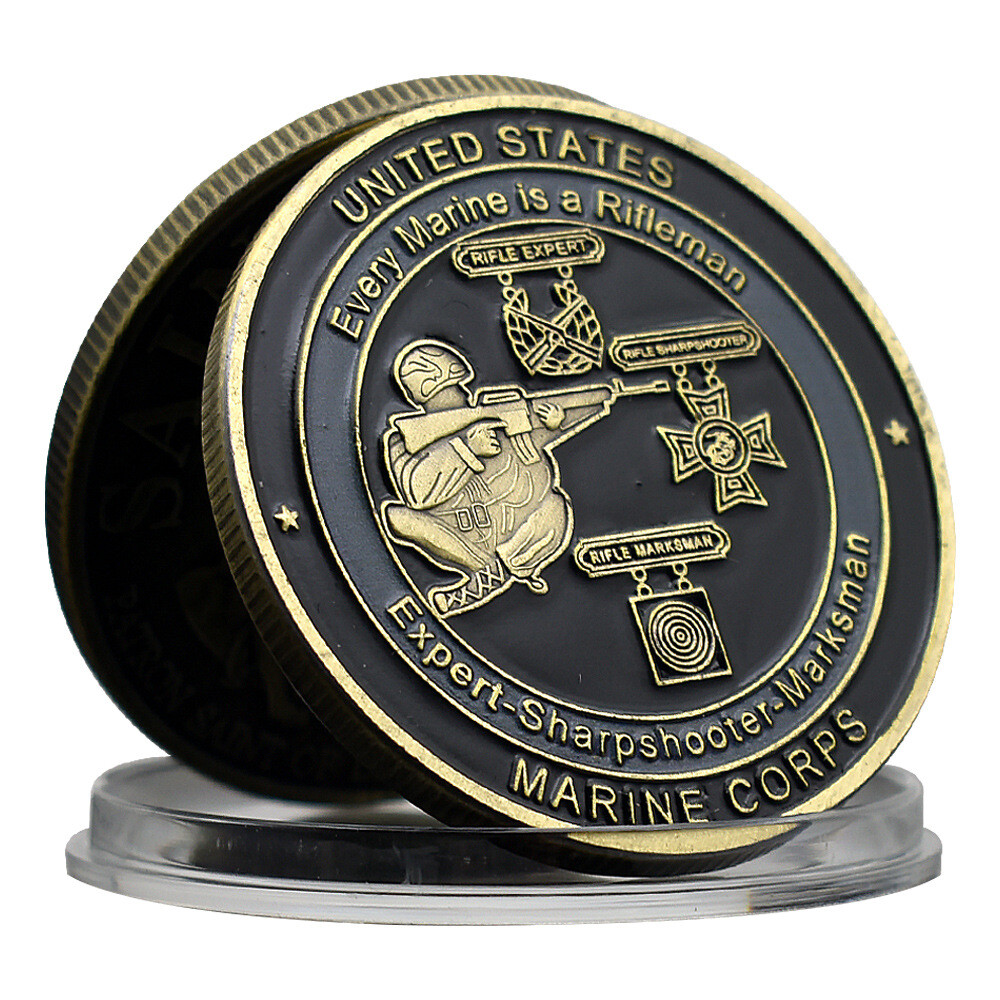 Gift Metal Shooter Collection Coin Medal Sharpshooter Marine Challenge Corps