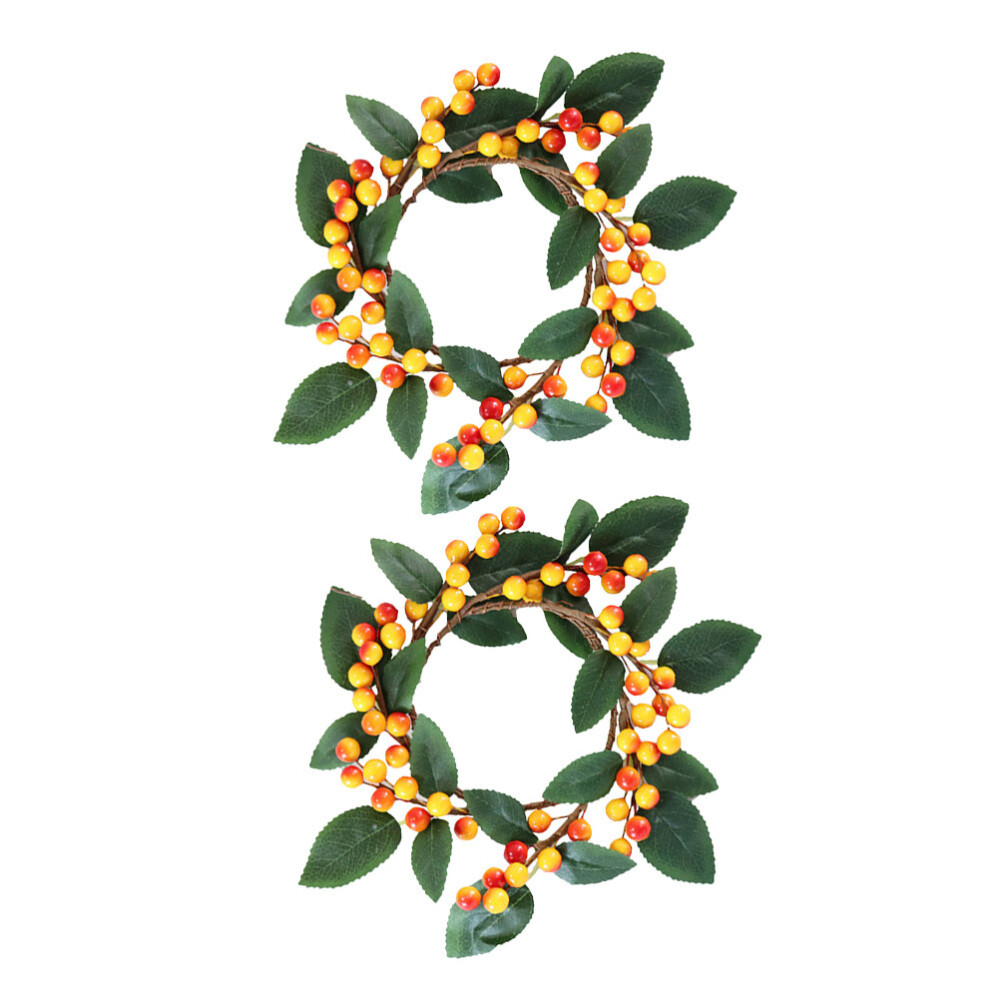 2 Pcs Artificial Berry Wreath for Front Door Thanksgiving Decor  