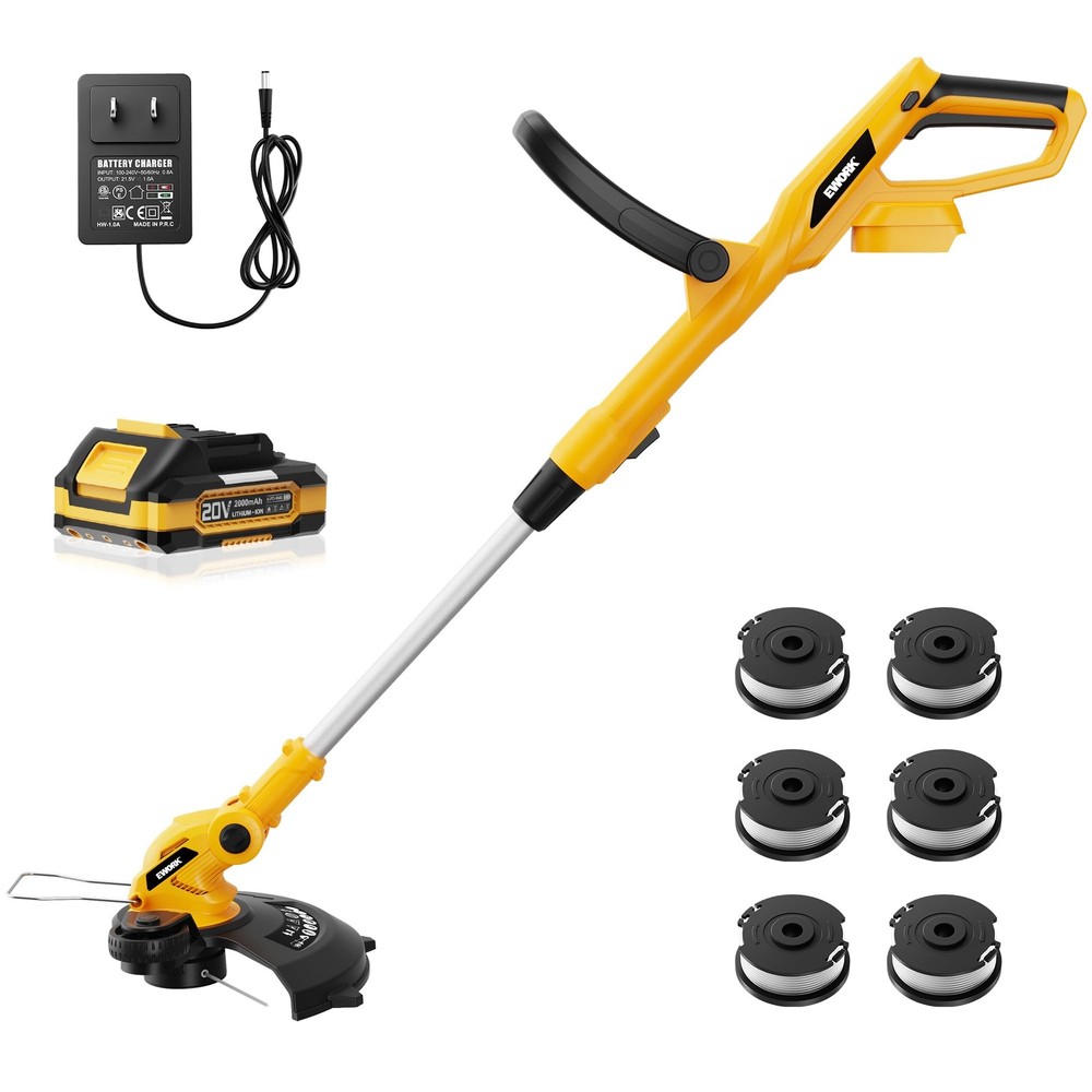 20V Cordless 12-Inch String Trimmer with 2.0Ah Battery for Weed Wacker  