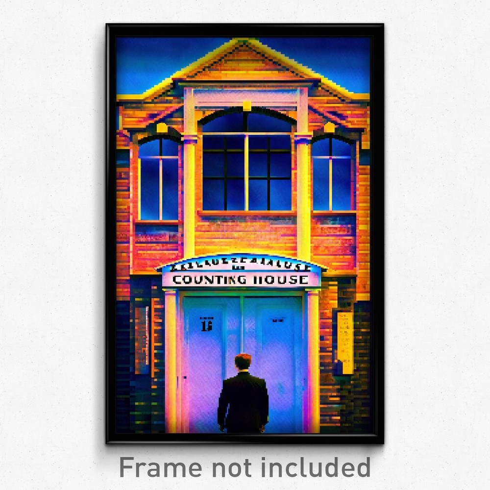 8-Bit Pixel Art Poster - Zealous Counting House Psychedelic Game Print