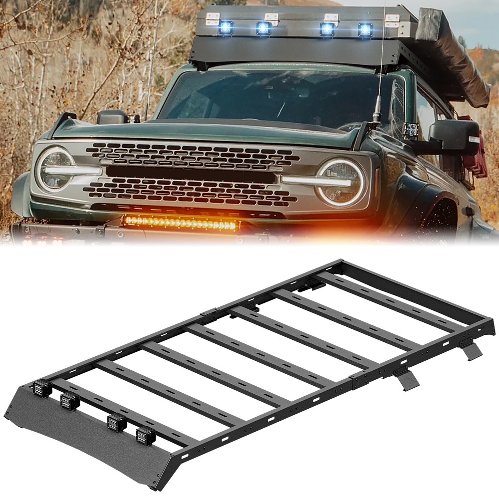 Roof Top Rack Cargo Basket For 2021-2025 Bronco Hardtop 4 Door(Not For Sport)