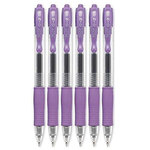 Pilot G2 Retractable Rollerball Gel Pens, Extra Fine Point, 0.5mm, Purple Ink...