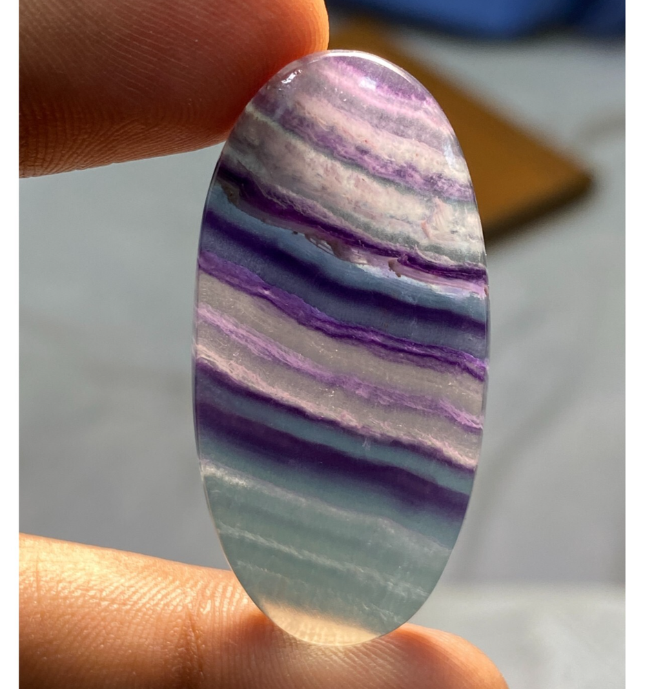 Rainbow Fluorite Cabochon Loose Stone Oval 56.50Ct 43x21x6mm Natural Gem
