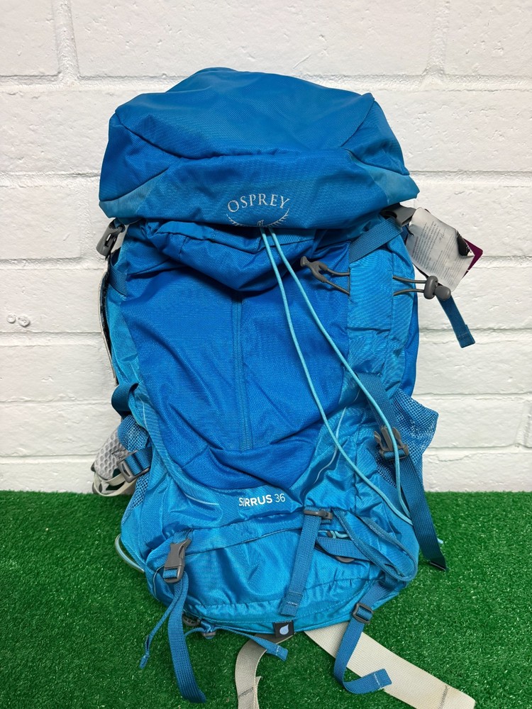 Osprey Sirrus36 Summit Blue Raincover Backpack Outdoor Travel Fishing Used