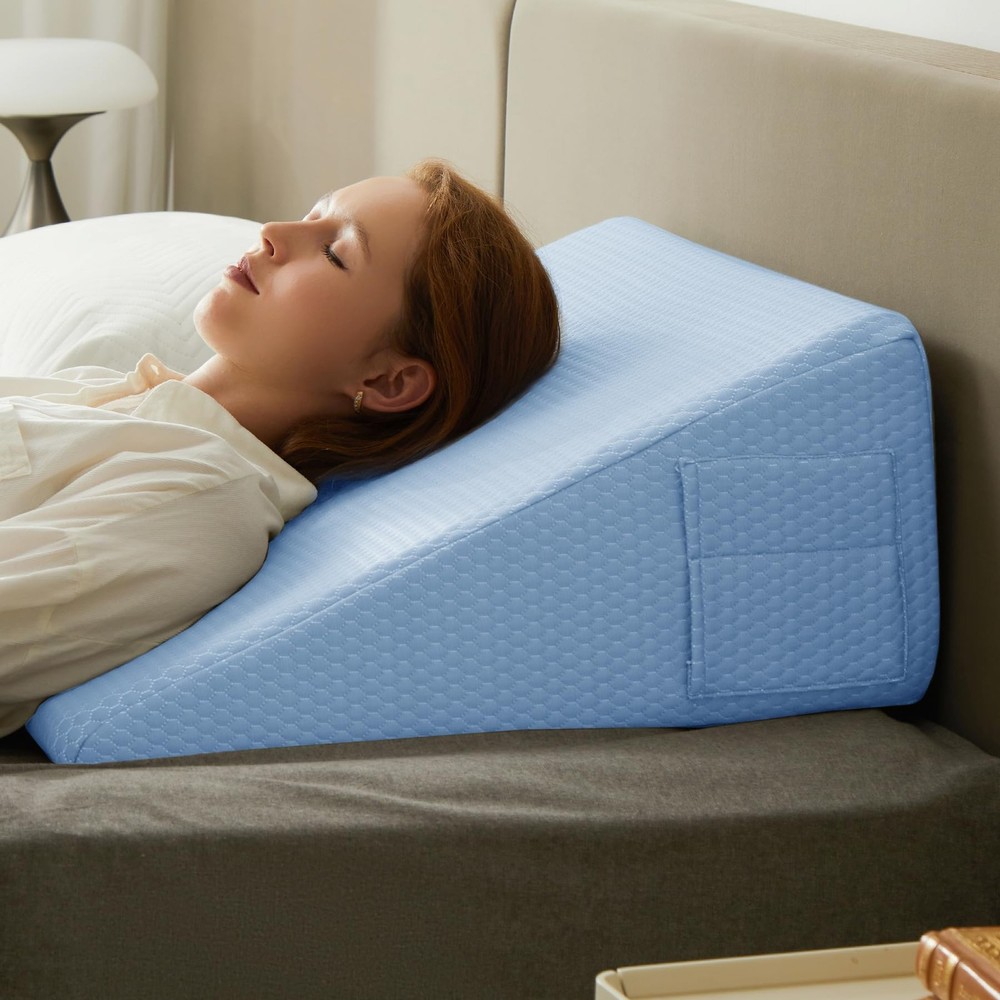 10 Inch Wedge Pillow for Sleeping with Elevated Support and Breathable Design