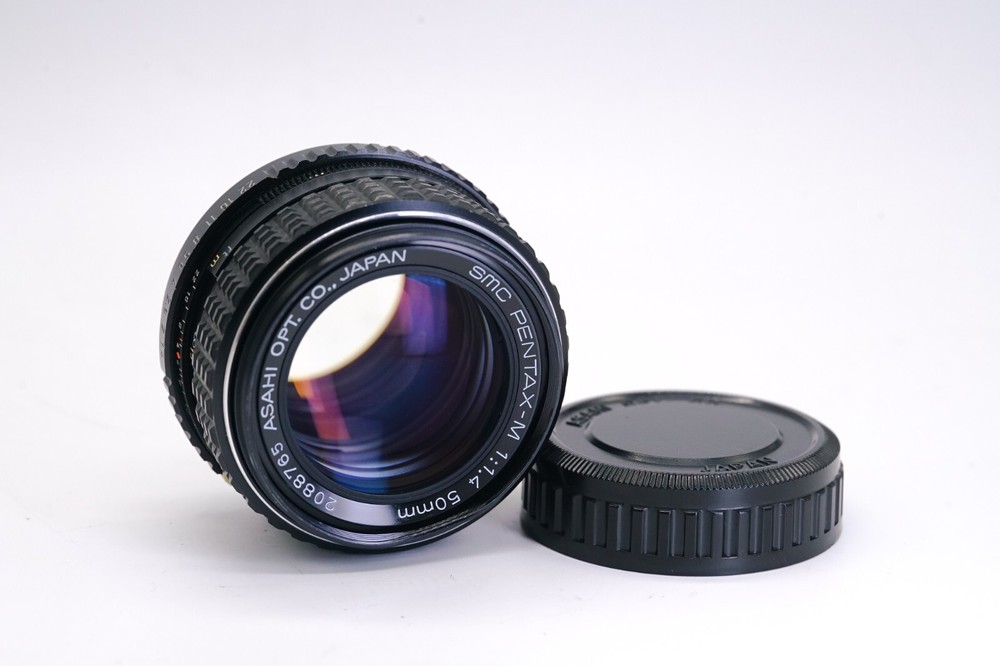 Pentax SMC-M 50mm F1.4 PK Mount Lens w/ Rear Cap, Works But Read!