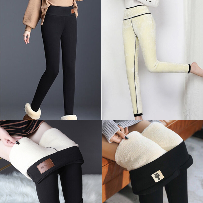 Womens Winter Warm Thick Fleece Flannel Lined Thermal Pants Trousers Sweatpants