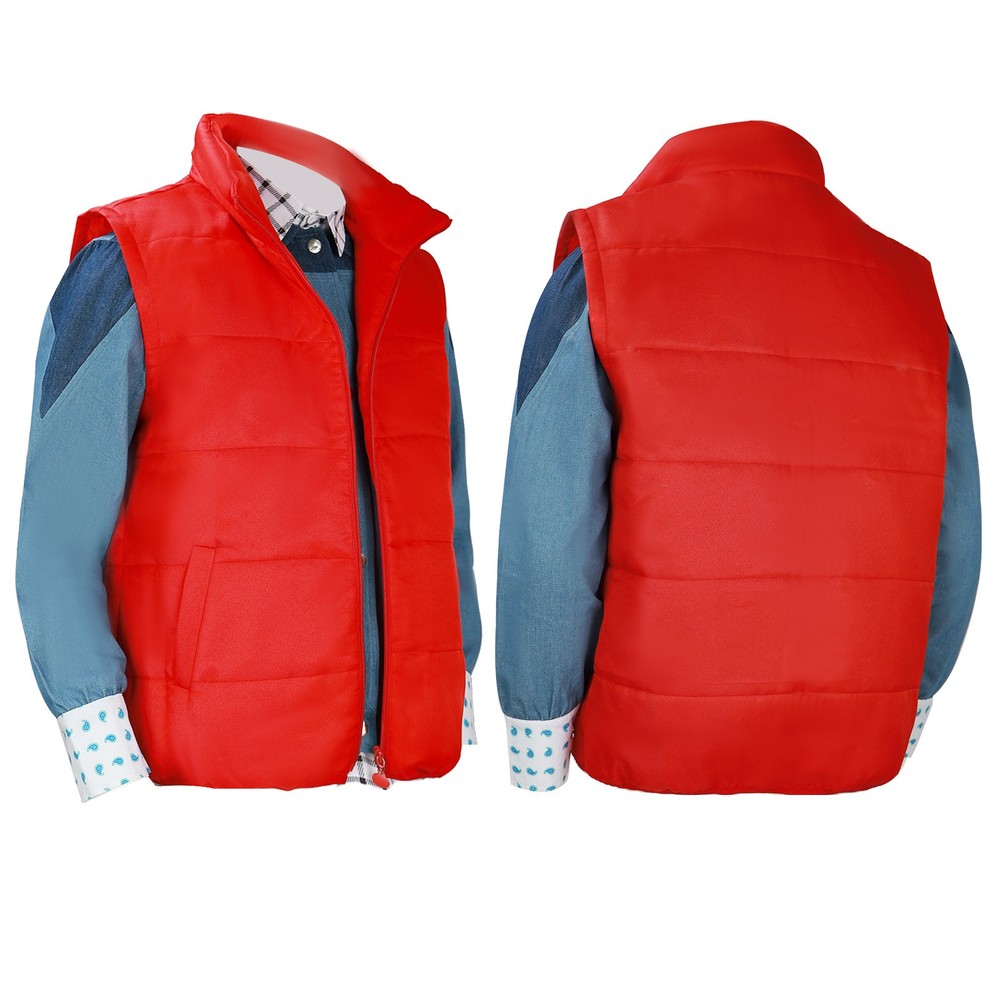 Marty Cosplay Back To The Future Cosplay Costume Marty Oufit Shirt Vest
