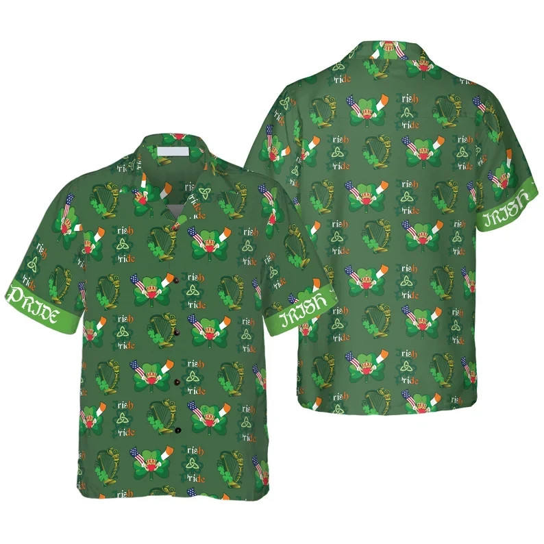 Irish Hawaiian Shirt Beach Vacation St Patrick's Day Summer Gift