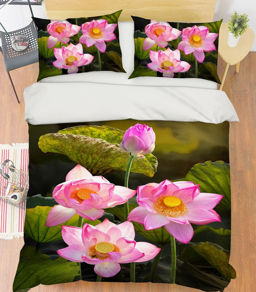 3D Lotus Leaf ZHUA3381 Bed Pillowcases Quilt Duvet Cover Set Queen King Zoe