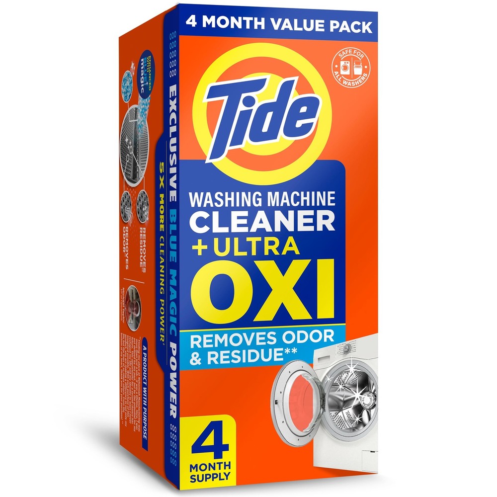 Powerful Washing Machine Cleaner with Oxi Powder for Odor Removal and Residue Elimination