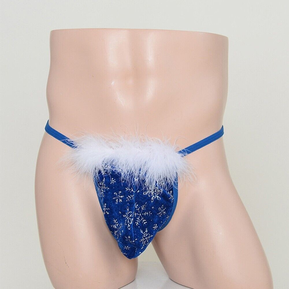 Fluffy Mens Underwears Sexy T-back Briefs Thong Classic Daily Elastic Panties
