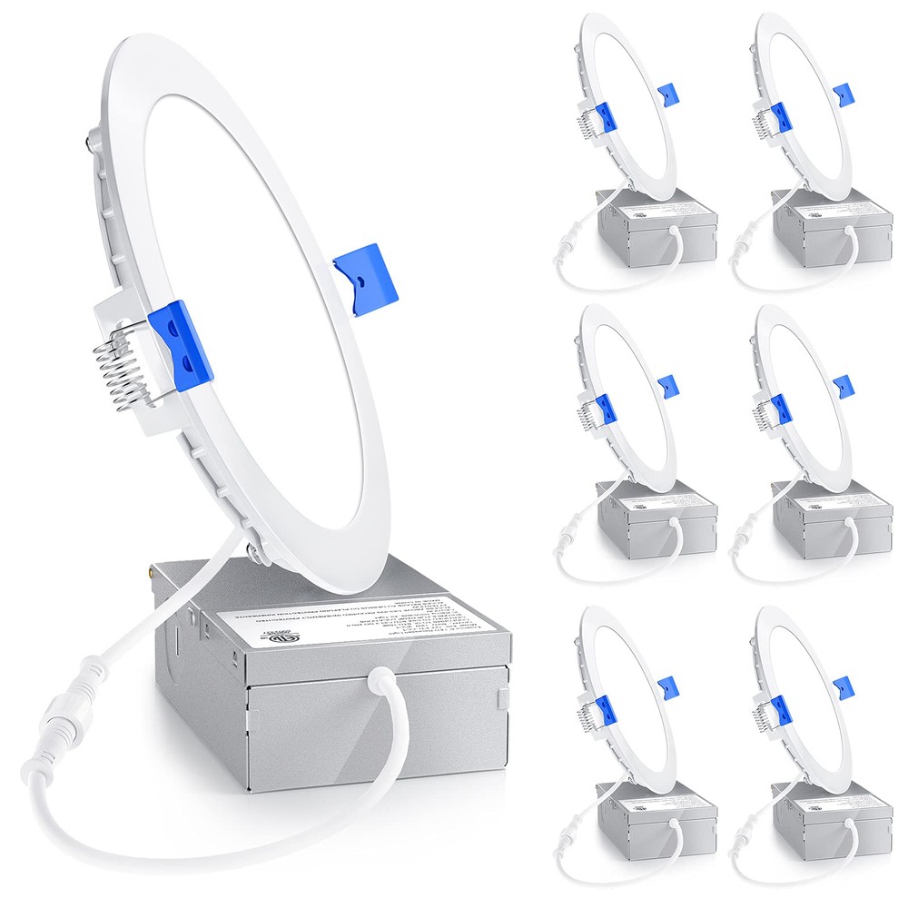 6 Pack Dimmable 6 Inch LED Recessed Lights 5000K Daylight 1050LM High Brightness