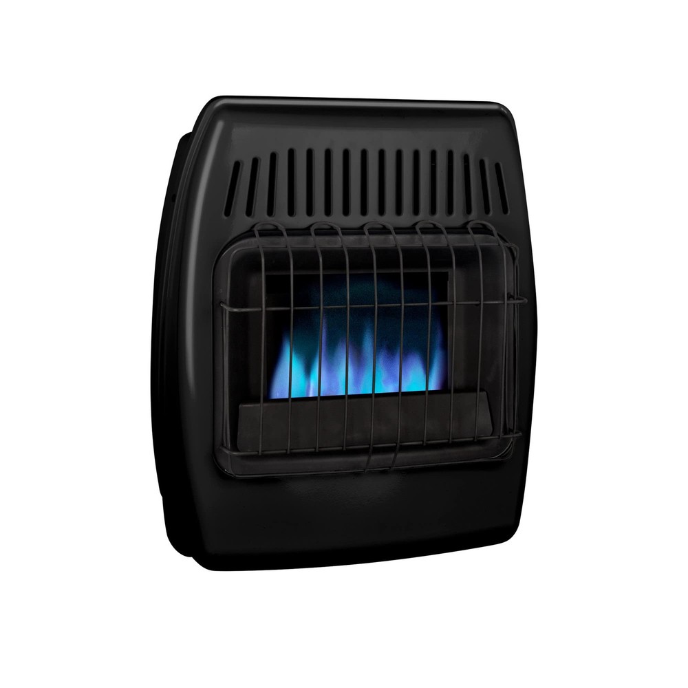 10,000 BTU Liquid Propane Blue Flame Ice House Vent Free Wall Heater, Black