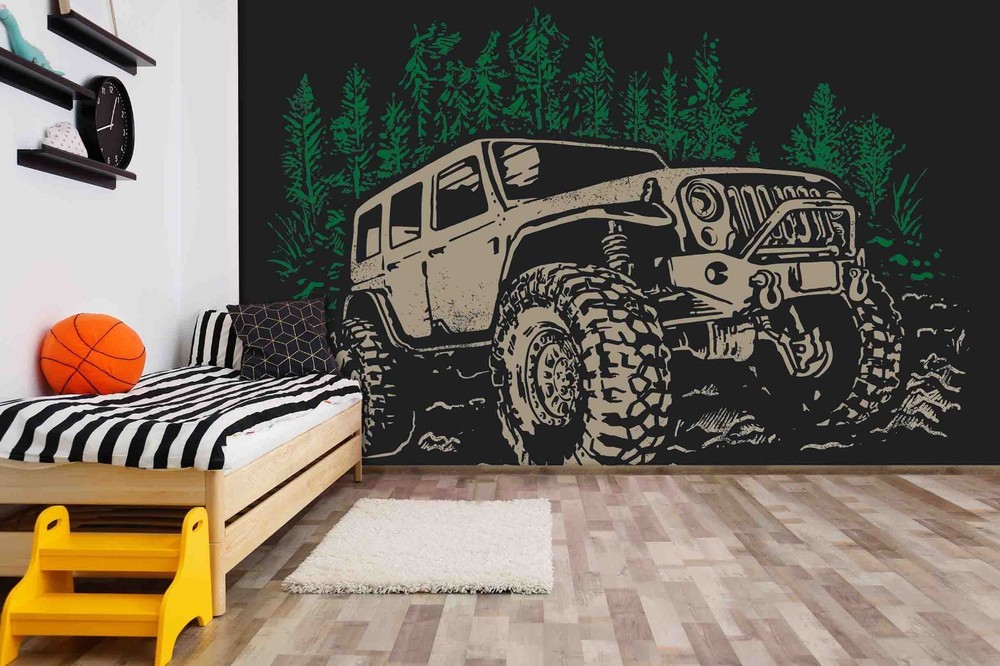 3D Off-road Vehicle Illustration Wall Murals Wallpaper Murals Wall Sticker