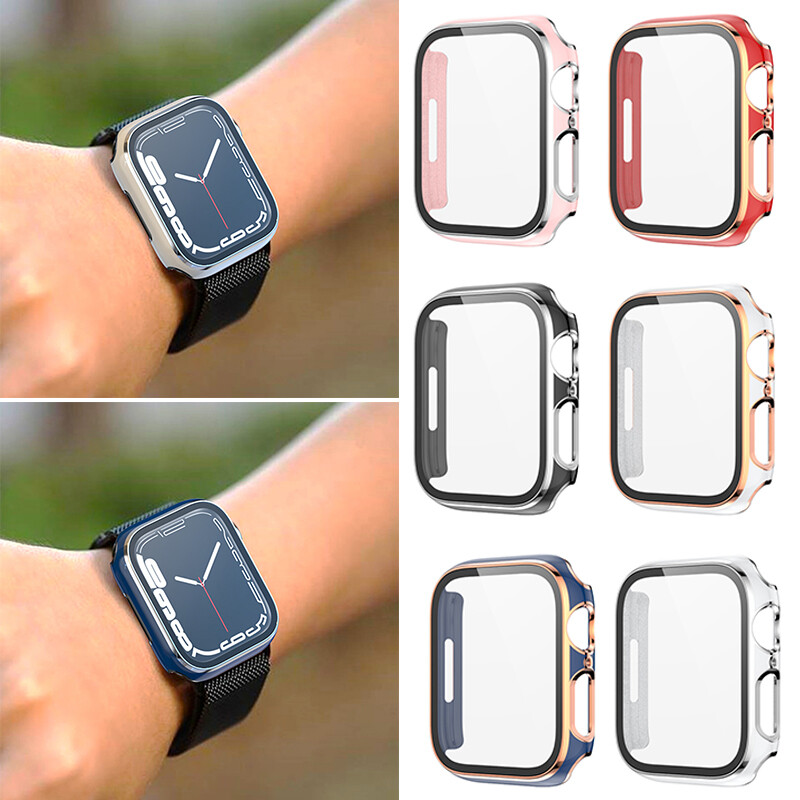 For Apple Watch 7/6/5/4/3/2/1/SE Case Cover 38/41/42/45/40/44mm Screen Protector