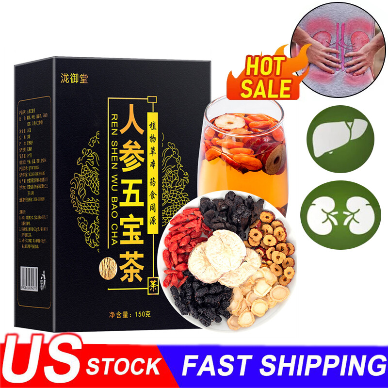 Natural Tea Formula Ginseng Five Treasure Tea, Kidney Tea Chinese Herbal Tea USA