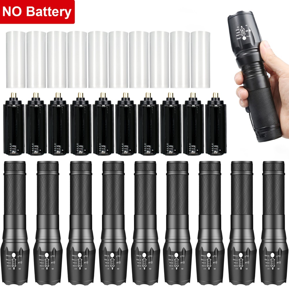 10-Pack 990000LM Ultra-Bright LED Zoomable Flashlight, Compact Work Torch, AAA Battery Powered, High-Intensity Light for Any Task