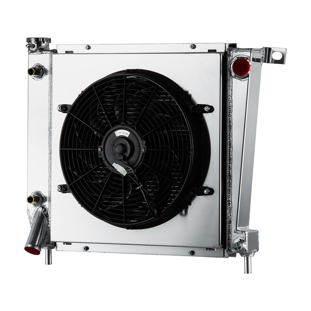 2 Row Radiator with Shroud Fan for 1985-1994 Ford Ranger Explorer Bronco II 4.0L