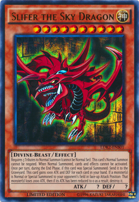 Slifer the Sky Dragon Ultra Rare Limited Edition Damaged LDK2-ENS01