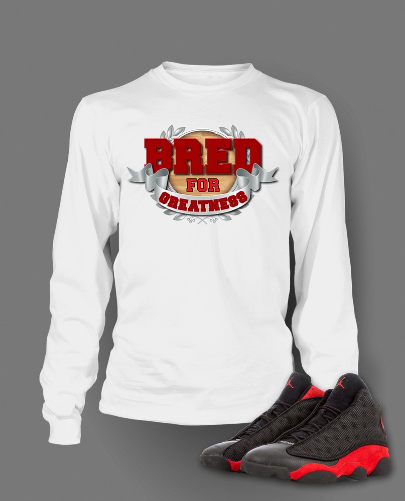 Bred for Greatness Retro J13 Graphic Sneaker Tee for Men Big Tall Sizes