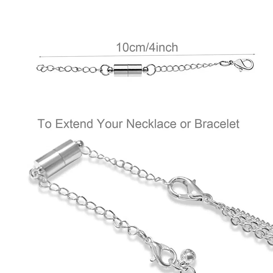 4 Pcs Magnetic Necklace Extenders Adjustable Chain with Clasps Closures