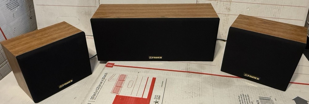 Vintage Fisher Center Channel Speaker Pair Set for HiFi Home Theater with Great Sound
