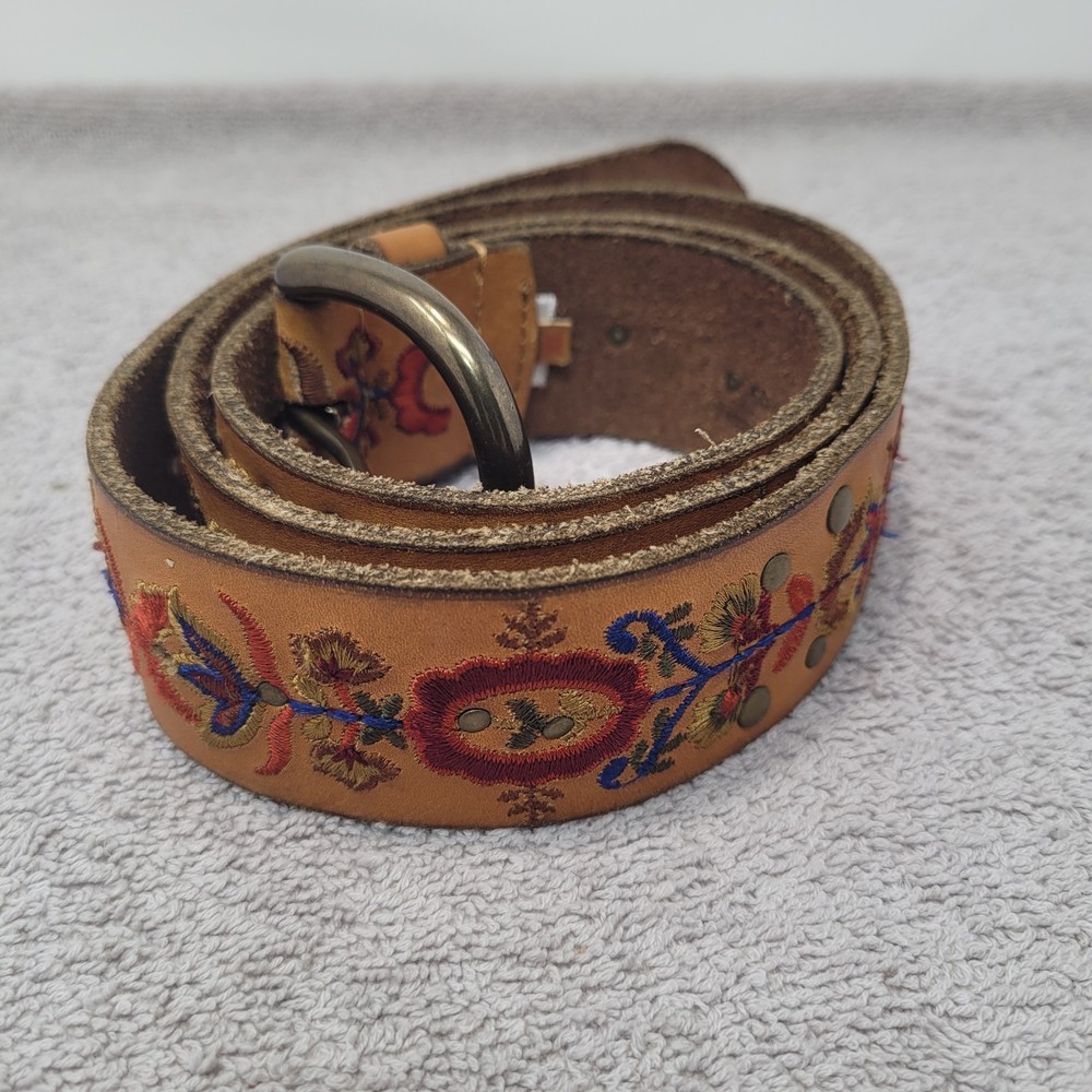 Lucky Brand Floral Embroidered Women’s Leather Belt XL