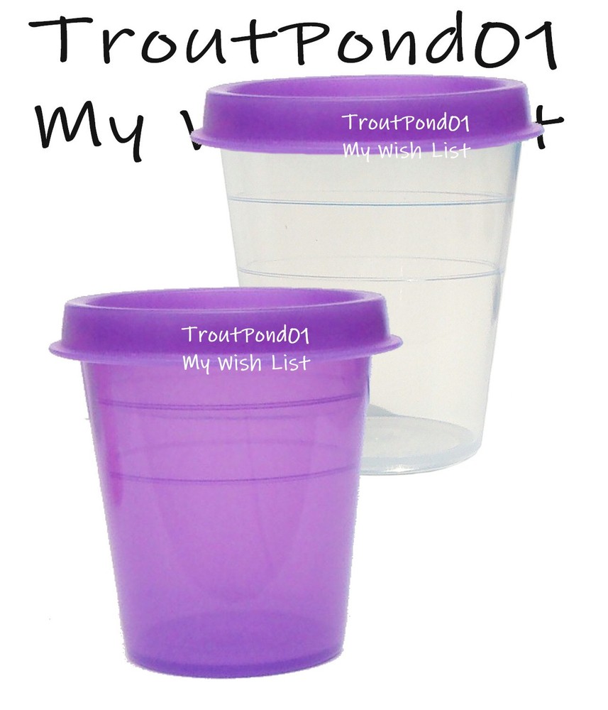 TUPPERWARE Midgets Mini Bowls 2 oz Set Condiment Cups Grape Purple N Sheer New