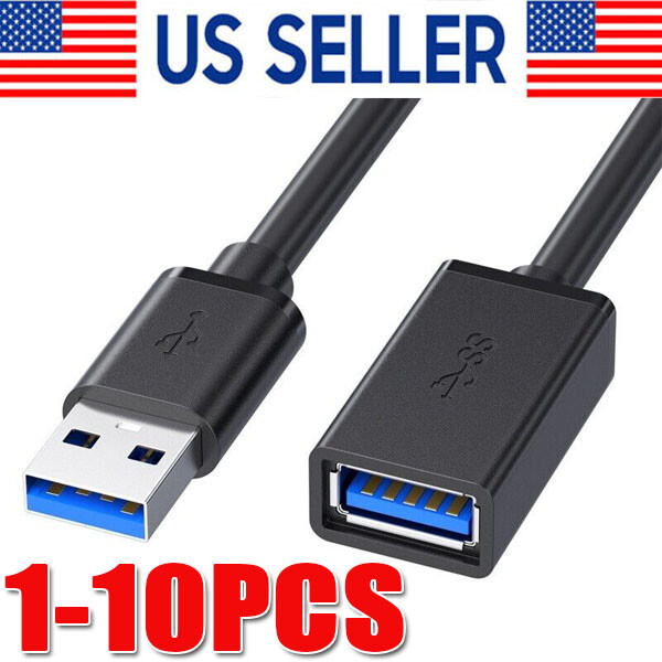 USB 3.0 Extension Cable Type A Male to Female High Speed Extender Adapter Cord LOT