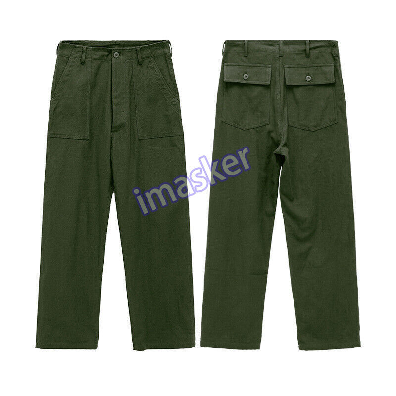 Replica Military OG-107 Fatigue Utility Pants Army HBT Olive Green Trousers