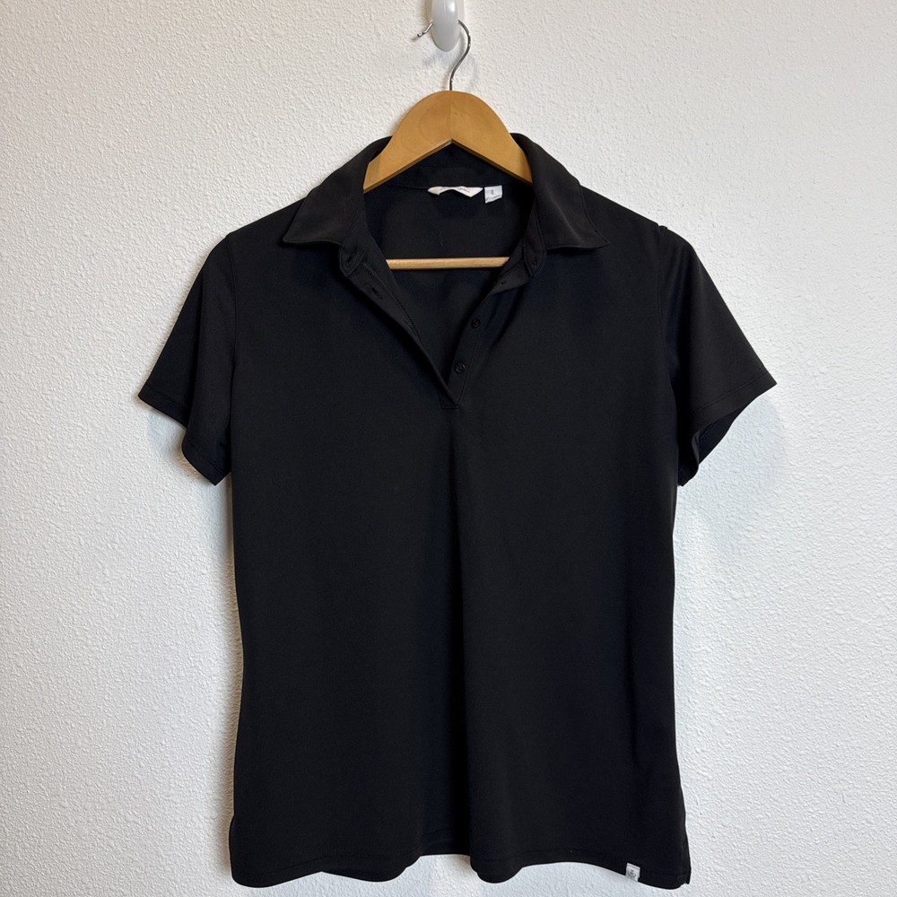 Lady Hagen Women's Core Pique Short Sleeve Polo Black Size Medium Golf
