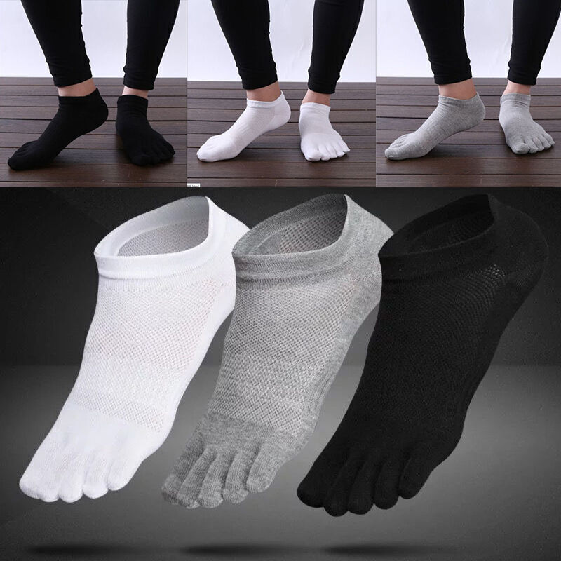 Mens Cotton Colorful Toe Five Finger Socks Ankle Sports zzcc Atmungsaktiv V5B9