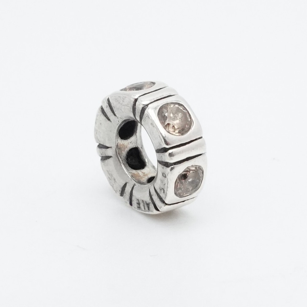 Pandora Authentic Retired Sterling Silver Trinity Champagne CZ Spacer Charm  