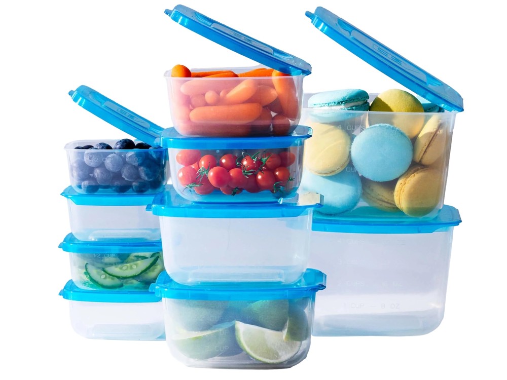 Premium Food Storage Containers with Permanently Attached Plastic Lids